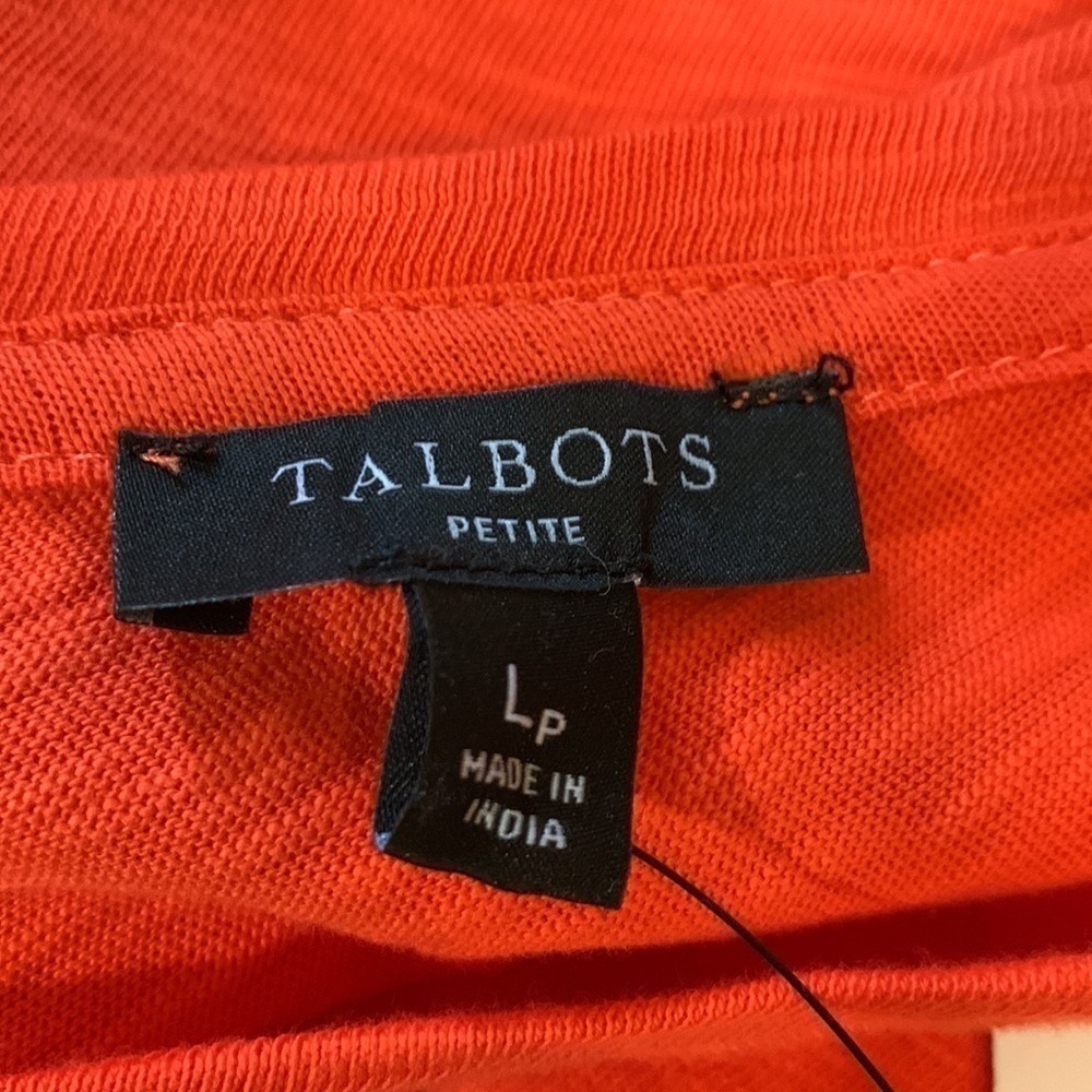 Talbots Orange Cotton Slub Side Tie Knot Sheath Dress PL Minimalist Coastal - Picture 6 of 8